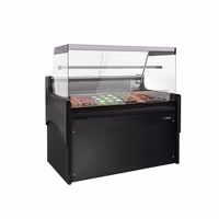 Csemegepult - 1280x975 mm - 120 liter - ventilációs - egyenes frontüveges - fekete - 1 polccal