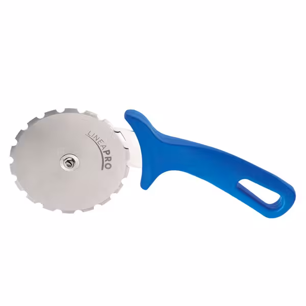 Pizza Wheel PREMIUM - Ø100mm - serrated - Stainless Steel Blade & Plastic Handle - Blue