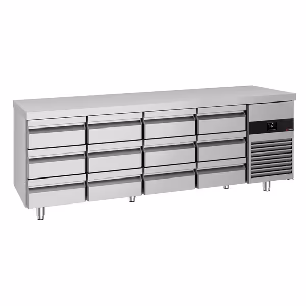 Commercial Counter Fridge PREMIUM - 2330x700mm - with 12 drawers - capacity 632 litres