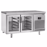 Pekarski rashladni pult PREMIUM PLUS - 1618x800 mm - 420 l - Ventilirano hlađenje - s 2 staklena vrata - granitna radna ploča