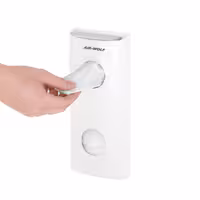 AIR-WOLF | Wall-Mounted Sanitary Bag Dispenser – White - Stainless Steel - 25 Bag Capacity