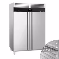 Szafa mroźnicza PREMIUM – stal nierdzewna – GN 2/1 – 1200 L – z 2 drzwiami