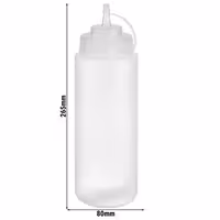 (6 Stück) Quetschflasche - PET - 1020ml - Ø 80mm - mit Schraubdeckel & Verschlusskappe