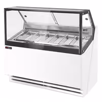 Ice Cream Display Freezer | THEO - 1300mm - Ventilated cooling - with LED lighting - for 6 x 5 litres Napoli pans - White