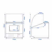 Serve Over Counter - 944x979mm - front panel white - capacity 200 litres