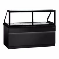 Šildoma vitrina TORONTO - 2 100 mm - juoda priekinė dalis - skirta 6x GN 1/1 - juodas granito stalviršis