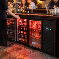 Premium hladnjak za bar i pića - 1460 mm - s 2 staklena vrata i RGB LED rasvjetom