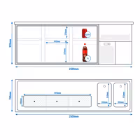 Direct Draw Beer Dispenser / Kegerator PREMIUM PLUS - 2500x700mm - with 6 drawers