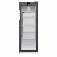 LIEBHERR | Szafa chłodnicza PERFORMANCE – 347 L – od +1 do +15 °C – z wnętrzem z tworzywa sztucznego i 1 drzwiami szklanymi – czarna