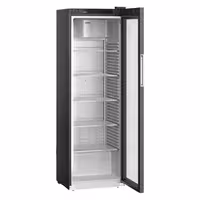 LIEBHERR | Szafa chłodnicza PERFORMANCE – 400 L – od +1 do +15 °C – z wnętrzem z tworzywa sztucznego i 1 drzwiami szklanymi – czarna