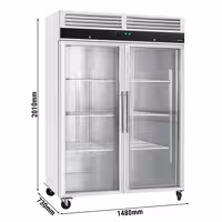 Szafa mroźnicza ECO – stal nierdzewna – 1200 L – z 2 drzwiami szklanymi