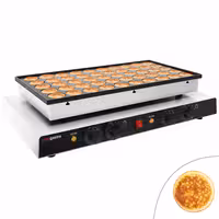 Commercial Waffle Maker - Single - Manual - 1.7kW - Shape: Poffertjes - Ø 42mm - for 50 pieces - plates with Teflon coating