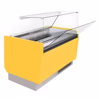 Ice Cream Display Freezer | LIAM - 1310mm - Static cooling - with LED lighting - for 10 x 5 litres Napoli pans - Yellow