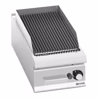 Gas lavasteengrill - 9,0kW - 400mm - Vast grillrooster - Tafelmodel - 900mm diep - RVS