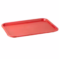 (6 pcs) FAST FOOD Tray - Polypropylene - 530x325mm - Height: 20mm - Red - non-slip surface