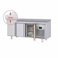 Commercial Counter Fridge PREMIUM PLUS - 1960x700mm - with 3 doors - with upstand - capacity 465 litres
