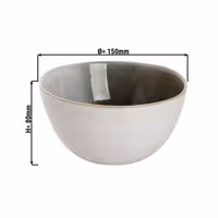 (12 pcs) Dessert Bowl - Nordic - Stoneware - 900ml - round - Ø 150mm - Green/White