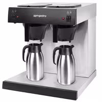 Filterkaffeemaschine - 2x 2 Liter Tank - 3,3kW - mit 2 Warmhalteplatten - inkl. 2 Isolierkannen á 2 Liter