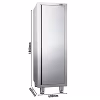خزانة تخزين من الفولاذ المقاوم للصدأ PREMIUM - 600x600mm - 1 باب مفصلي - الارتفاع: 1800mm