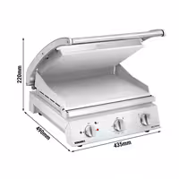 ROBAND | Kontaktni roštilj | Roštilj za hamburger - 2,2 kW - Gornja & Donja ploča glatka - Površina roštilja: 375x275 mm