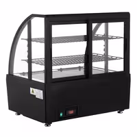 Countertop display fridge - 100L - 705mm - Double glazing - with 2 shelves - rear sliding glass doors