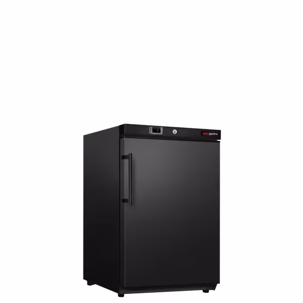 Podblatowa Szafa chłodnicza ze stali nierdzewnej ECO - 200L - 1‑drzwiowa - wewnętrzna strona drzwi z ABS - Czarny