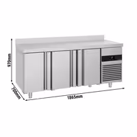 Rashladni pult PREMIUM - 1865x700 mm - 474 l - Ventilirano hlađenje - s 3 vrata - Podignuti rub