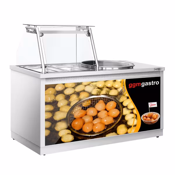 Pult za prženje - 1400x700x850 mm | 6 kW | 380 V | 50 Hz | 25 l - nehrđajući čelik - za donut strojeve i lokma strojeve