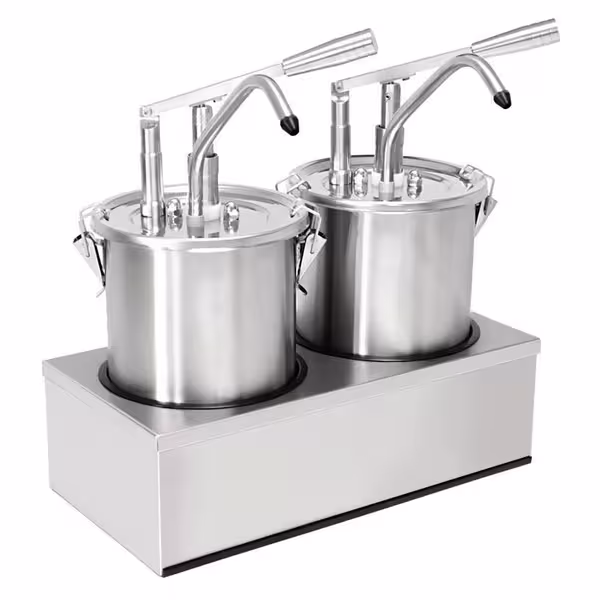 Distribuitor de sosuri – 2 x 4 litri – inclusiv suport din oțel inoxidabil