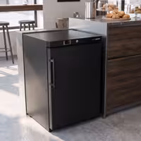 (2 szt.) Szafa mroźnicza magazynowa mini ECO – 200 L – z 1 drzwiami – wewnętrzna strona drzwi z tworzywa sztucznego – czarna