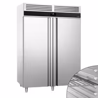 Szafa mroźnicza PREMIUM – stal nierdzewna – GN 2/1 – 1400 L – z 2 drzwiami – z izolacją 85 mm