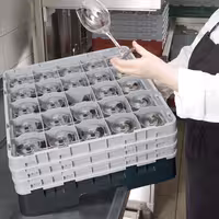 CAMBRO | CAMRACK® - Košara za pranje čaša 1/1 - 25 odjeljaka - Sa 3 produžetka - 500x500 mm - Crna boja