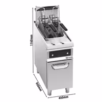 Plinska friteza - 20 L - 17,5 kW - sa sustavom filtriranja ulja - s automatskim podizanjem košare