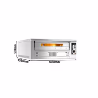 Gas Deck Pizza Oven - Single Deck - 9 x Ø 33cm (13") - 230V Single Phase - Mechanical Controls - up to 370°C