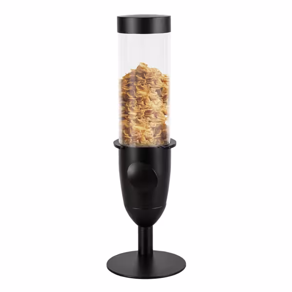 Commercial Cereal Dispenser - Ø120mm - Black - Rotary Dispense - 3.7L