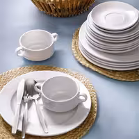 (6 adet) BUDGETLINE - Düz Tabak - Porselen, Ø180mm, Beyaz