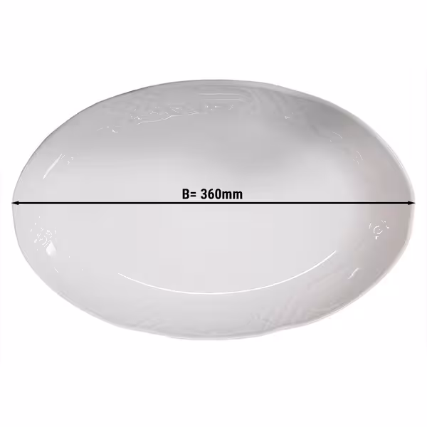 (6 pcs) CLASSICO | Platter - oval - Porcelain - 360x185mm - White