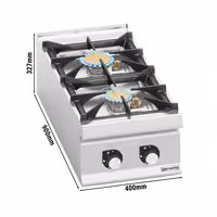 Fogão a gás de mesa - 16,0kW - 2 queimadores