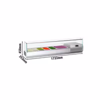 Countertop Prep Well / Refrigerated Topping Unit PREMIUM PLUS - 1733x353mm - 7x GN 1/4