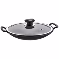 Wok-Pann – Ø 340 mm – antihaft – Héicht: 130 mm – mat Glasdeckel