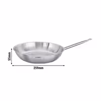 Tava za prženje - Inox 18/10 - 2,0 l - Sendvič dno - Ø 240 mm - Visina: 55 mm - prikladno za plin, struju, staklokeramiku, indukciju; perilicu posuđa