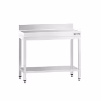 طاولة عمل ستانلس ستيل PREMIUM - 800x600mm - مع رف سفلي & حاجز خلفي