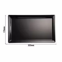 (6 pcs) GN 1/3 Gastronorm Tray - PURE - Melamine - 325x176mm - Height: 30mm - Black