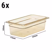 (6 komada) CAMBRO | H-PAN™ - Toplinski otporna GN-Posuda 1/3 - Boja jantara - Visina: 100 mm