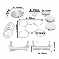 Présentoir / support de buffet - rotatif - inox - incl. 9 bols en mélamine - Rond