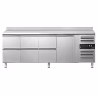 Balcão refrigerado ECO - 2230 x 700 mm - com 1 porta - 6 gavetas - com rebordo