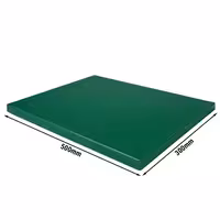 Griešanas dēlis - 300x500 mm - Biezums: 20 mm - HACCP atbilstošs - PE500 (HDPE) polietilēns - Zaļš - Neslīdošas kājiņas - Var mazgāt trauku mazgājamā mašīnā