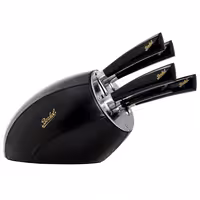 BERKEL | ELEGANCE - Bloco de facas com 5 facas - couro preto