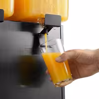 Commercial Juice Dispenser - 2x polycarbonate tanks with tap & paddle agitation - 2x 18 Litres - 600W - Black