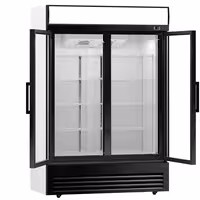 Frigorífico expositor de bebidas - 1295mm - 880L - com 2 portas de batente em vidro - com indicação/painel digital de temperatura - Preto